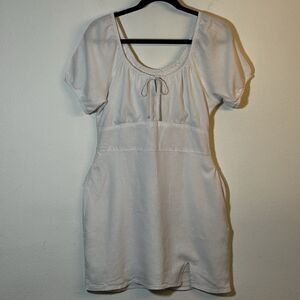 Abercrombie & Fitch Puff sleeve white mini dress sz Medium Coquette Cottagecore